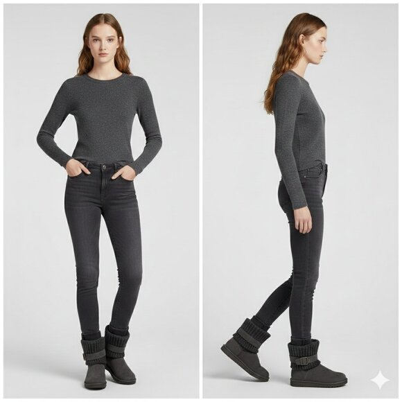 UGG Shoes - UGG Women's Cambridge Gray Suede Boots – Cozy Sheepskin Mid-Calf Winter